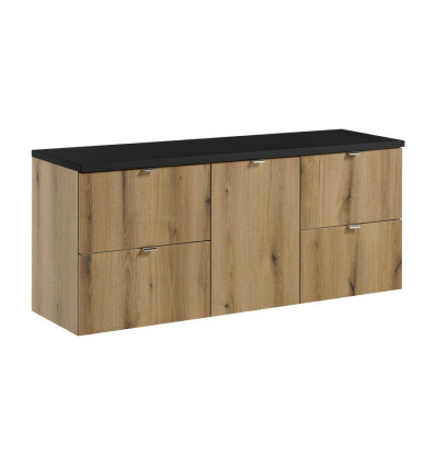 Zestaw meblowy 140cm z blatem Nova Oak Comad (SET-NOA B BLACK 140CM S)