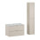 Zestaw meblowy 80 cm z umywalką Lava i szafką wysoką Dalia Cashmere Comad (SET-DC 80CM UM LAVA WH HC)