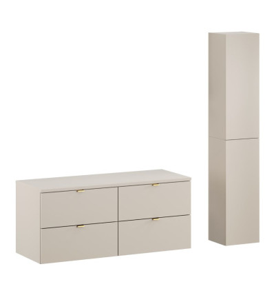 Zestaw meblowy 120cm z blatem i szafką wysoką Dalia Cashmere Comad (SET-DC B 120CM HC)