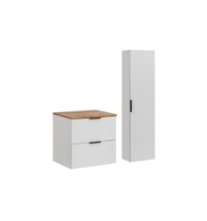 Zestaw meblowy 60cm z blatem i szafką wysoką Adel White Comad (SET-ADW B WOTAN 60CM HC)