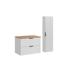 Zestaw meblowy 80cm z blatem i szafką wysoką Adel White Comad (SET-ADW B WOTAN 80CM HC)