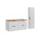 Zestaw meblowy 120cm z blatem i szafką wysoką Adel White Comad (SET-ADW B WOTAN 120CM HC)