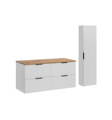 Zestaw meblowy 120cm z blatem i szafką wysoką Adel White Comad (SET-ADW B WOTAN 120CM HC)