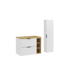 Zestaw meblowy 80cm z blatem i szafką wysoką Adel White Comad (SET-ADW B ARTISAN 80CM LR HC)