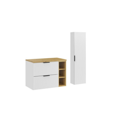 Zestaw meblowy 80cm z blatem i szafką wysoką Adel White Comad (SET-ADW B ARTISAN 80CM LR HC)