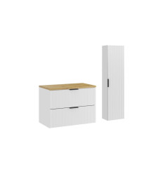 Zestaw meblowy 80 cm z blatem i szafką wysoką Adel White Comad (SET-ADW B ARTISAN 80CM HC)