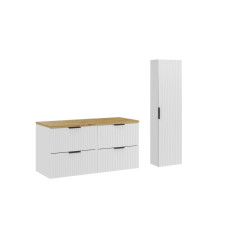 Zestaw meblowy 120cm z blatem i szafką wysoką Adel White Comad (SET-ADW B ARTISAN 120CM HC)