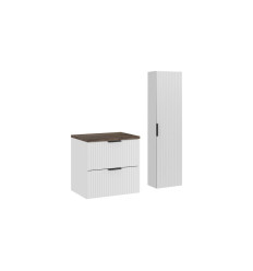 Zestaw meblowy 60 cm z blatem i szafką wysoką Adel White Comad (SET-ADW B VINTAGE 60CM HC)