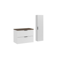 Zestaw meblowy 80 cm z blatem i szafką wysoką Adel White Comad (SET-ADW B VINTAGE 80CM HC)