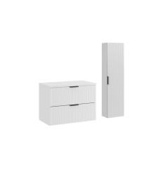 Zestaw meblowy 80 cm z blatem i szafką wysoką Adel White Comad (SET-ADW B WHITE 80CM HC)