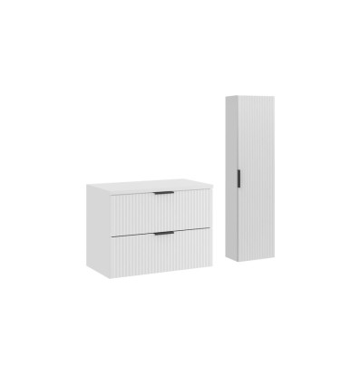 Zestaw meblowy 80 cm z blatem i szafką wysoką Adel White Comad (SET-ADW B WHITE 80CM HC)