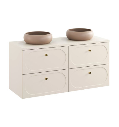 Zestaw meblowy 120cm z blatem i 2 umywalkami nablatowymi Wiki Donna Sand Comad (SET-DS B SAND 120CM UN WIKI MC)