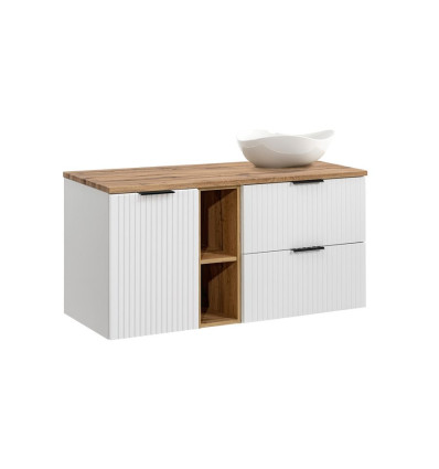 Zestaw meblowy 120cm z blatem i umywalką nablatową Cloud Adel White Comad (SET-ADW B WOTAN 120CM UN CLOUD LB)