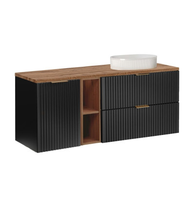 Zestaw meblowy 140cm z blatem i umywalką nablatową Beyond Adel Black Comad (SET-ADB B WOTAN 140CM UN BEYOND 3 WH LB)