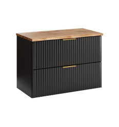 Szafka z blatem 80 cm Adel Black Comad (SET-ADB B NAT WOTAN 80CM)
