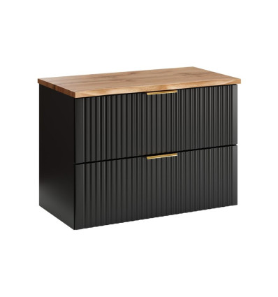 Szafka z blatem 80 cm Adel Black Comad (SET-ADB B NAT WOTAN 80CM)