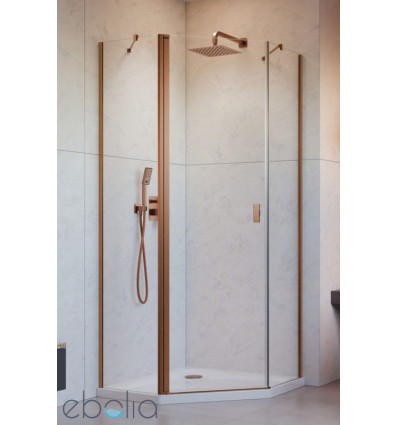 Kabina prysznicowa 80x80 Nes Brushed Gold PTJ Radaway (10052000-93-01L + 10052500-93-01)