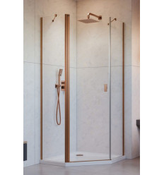 Kabina prysznicowa 80x80 Nes Brushed Gold PTJ Radaway (10052000-93-01L + 10052500-93-01)