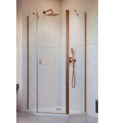 Kabina prysznicowa 90x80 Nes Brushed Copper PTJ Radaway (10052000-93-01R + 10052300-93-01)