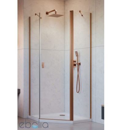 Kabina prysznicowa 80x90 Nes Brushed Copper PTJ Radaway (10052000-93-01R + 10052600-93-01)