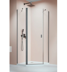 Kabina prysznicowa 80x80 Nes Brushed GunMetal PTJ Radaway (10052000-92-01L + 10052500-92-01)