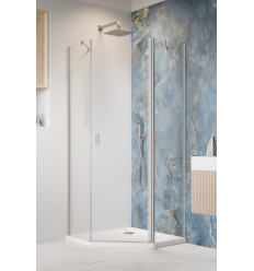 Kabina prysznicowa 90x80 Nes Brushed Nickel PTJ Radaway (10052000-91-01R + 10052300-91-01)