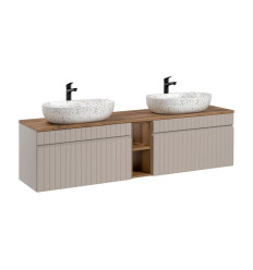 Zestaw meblowy 180cm z blatem i 2 umywalkami Iconic Cashmere Comad (SET - ICC B 180 CM LILI-MW21 81-01 COAST EVOKE OA)