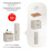 Zestaw meblowy 60 cm z blatem umywalką Smile i szafką wysoką Adel Cashmere Comad (SET-ADC B WOTAN 60CM SMILE 40 HIGH CABINET)
