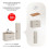 Zestaw meblowy 80cm z blatem umywalką nablatową i szafką wysoką Adel Cashmere Comad (SET-ADC B WOTAN 80CM SMILE 40 HIGH CABINET)