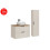 Zestaw meblowy 80cm z blatem umywalką nablatową i szafką wysoką Adel Cashmere Comad (SET-ADC B WOTAN 80CM SMILE 40 HIGH CABINET)