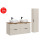 Zestaw meblowy 120cm z blatem z 2 umywalkami i szafką wysoką Adel Cashmere Comad (SET-ADC B WOTAN 120CM SMILE 40 HIGH CABINET)