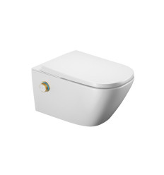 Miska WC z funkcją bidetu Dakota 2.0, S2 pokrętło sterujące złoty połysk Excellent (CEEX.4124.K.S2.WHGL)