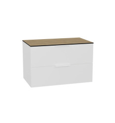 Szafka pod umywalkę 80 Tuto 2.0 biały połysk/dąb Hikora Excellent (MLEX.2172.K.80.02BL.WHWH)