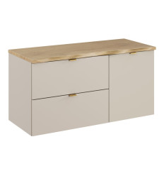 Zestaw meblowy 100 cm z blatem i szafką z koszem na pranie Dalia Cashmere Comad (SET-DC B NAT CREMONA 100CM LB)