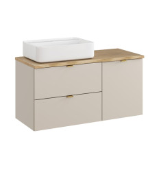 Zestaw z blatem 100cm, szafką z koszem na pranie i umywalką Magic Dalia Cashmere Comad (SET-DC B NAT CREMONA 100CM UN MAGIC LB)