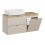 Zestaw z blatem 100cm, szafką z koszem na pranie i umywalką Magic Dalia Cashmere Comad (SET-DC B NAT CREMONA 100CM UN MAGIC LB)