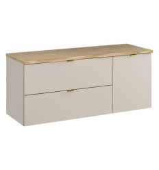 Zestaw meblowy 120 cm z blatem i szafką z koszem na pranie Dalia Cashmere Comad (SET-DC B NAT CREMONA 120CM LB)