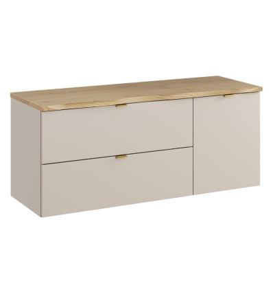Zestaw meblowy 120 cm z blatem i szafką z koszem na pranie Dalia Cashmere Comad (SET-DC B NAT CREMONA 120CM LB)