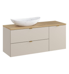 Zestaw z blatem 120 cm z umywalką Lena i szafką z koszem na pranie Dalia Cashmere Comad (SET-DC B CREMONA 120CM UN LENA LB)