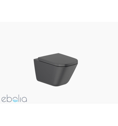 GAP SQUARE Miska WC podwieszana Rimless 54 cm, CZARNY MAT GAP BLACK Roca (A34647L080)