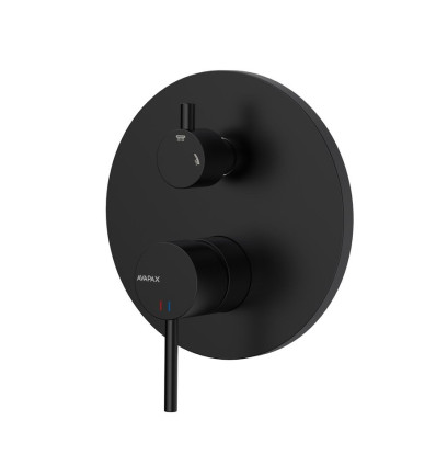 Bateria prysznicowo wannowa podtynkowa dwufunkcyjna czarny mat Ultimate Avapax (ABUL5213C1)