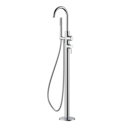 Bateria wannowa wolnostojąca z zestawem natryskowym chrom Ultimate Avapax (ABUL221121)