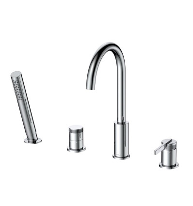 Bateria wannowa 4-otworowa chrom Aurevo Avapax (ABAU241121)