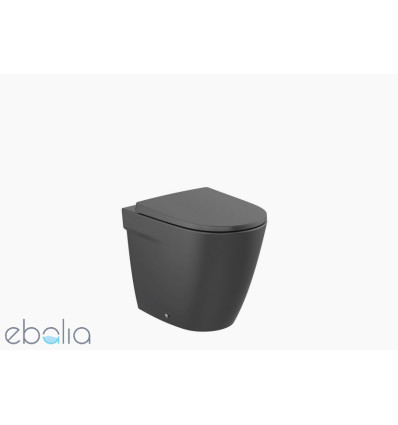 ONA Miska WC stojąca przyścienna Rimless 53 cm CZARNY MAT ONA BLACK Roca (A347687080)
