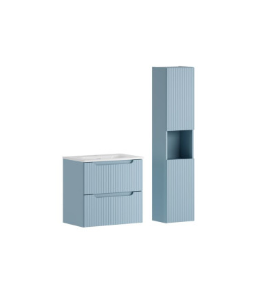 Zestaw meblowy 60cm z umywalką meblową SKY i szafką wysoką Nova Denim Comad (SET-NOD 60CM S SKY 3 HC)