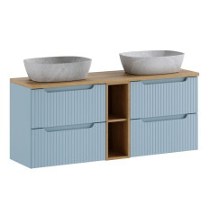 Zestaw meblowy 140cm z blatem i umywalką nablatową Anna Nova Denim Comad (SET-NOD B OAK 140CM S UN ANNA)