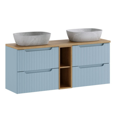 Zestaw meblowy 140cm z blatem i umywalką nablatową Anna Nova Denim Comad (SET-NOD B OAK 140CM S UN ANNA)