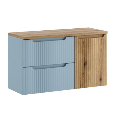 Zestaw meblowy 100cm z blatem i szafką z koszem na pranie Nova Denim Comad (SET-NOD B OAK 100CM S LB)