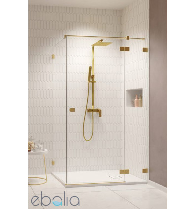 Kabina prysznicowa 80x70 Essenza Pro 8 Brushed Gold KDJ Radaway (10480512-01-01R + 10520245-99-01R + 10540070-01-01)
