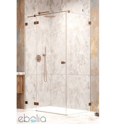 Kabina prysznicowa 80x70 Essenza Pro 8 Brushed Copper KDJ Radaway (10480512-01-01L + 10520245-93-01L + 10540070-01-01)